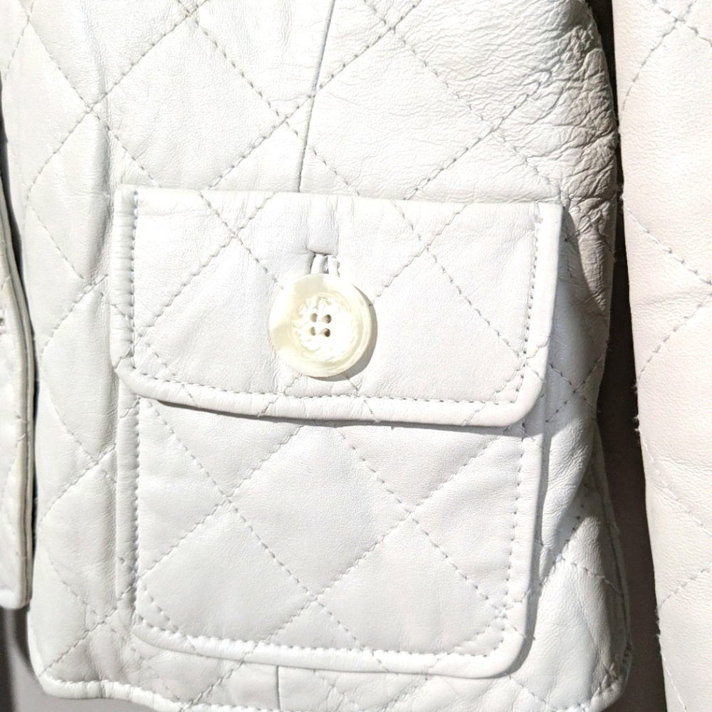 Wilsons Leather White Quilted Jacket - Picture 4 of 16